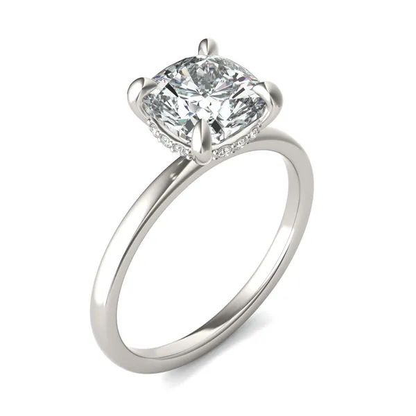 Cushion Custom Hidden Halo Classic Engagement Ring
